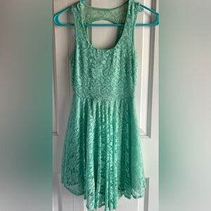 Teal Lacy Sundress w/ Back Cutout
